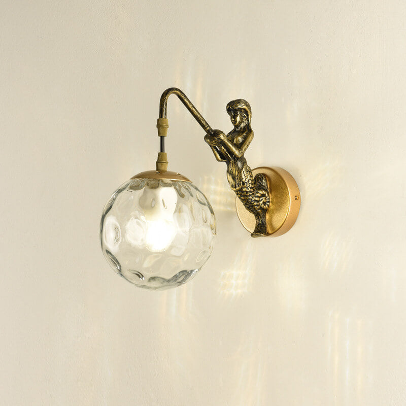 Rustik Kugle Væglampe - Vintage Design Sconce - Guld Transparent - Home Decor - {{ product_tags }