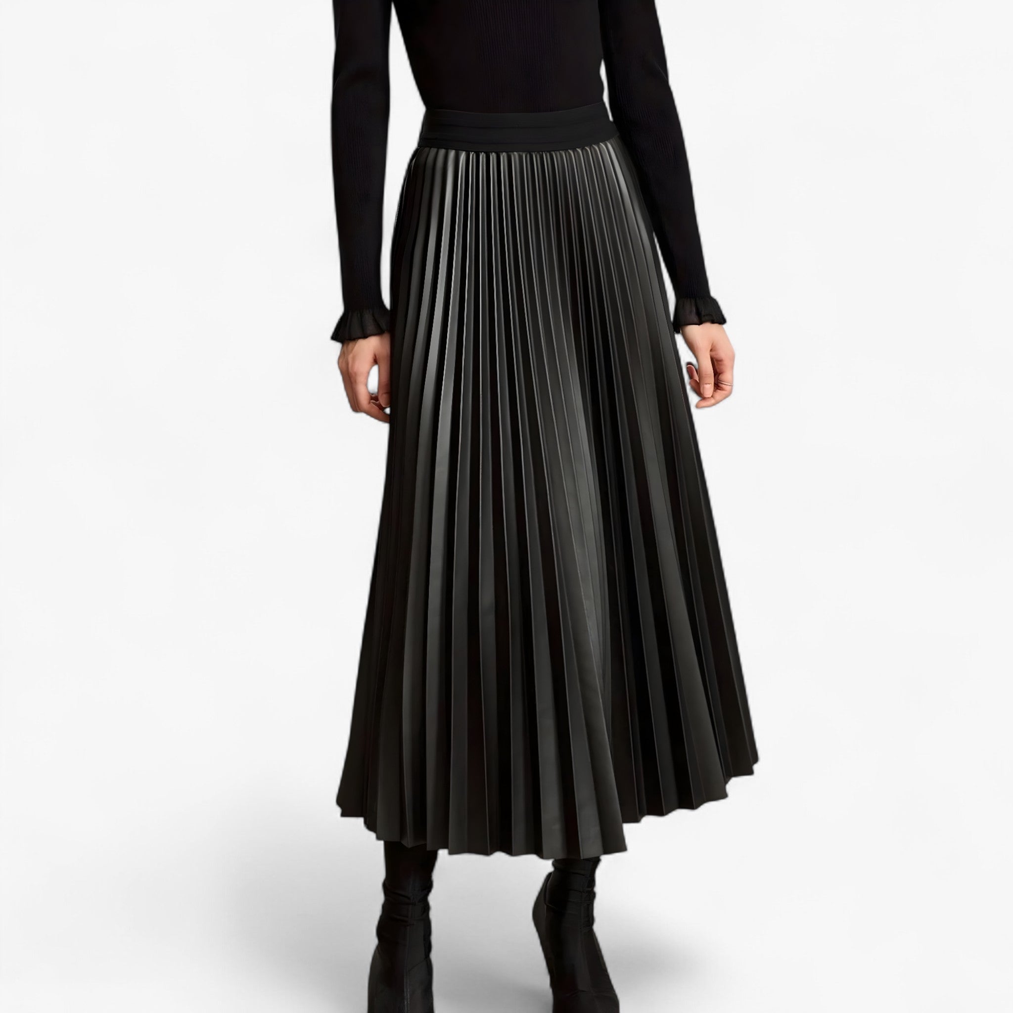 Gelly | Nederdel i Plisseret Læder - - women's fashion - {{ product_tags }