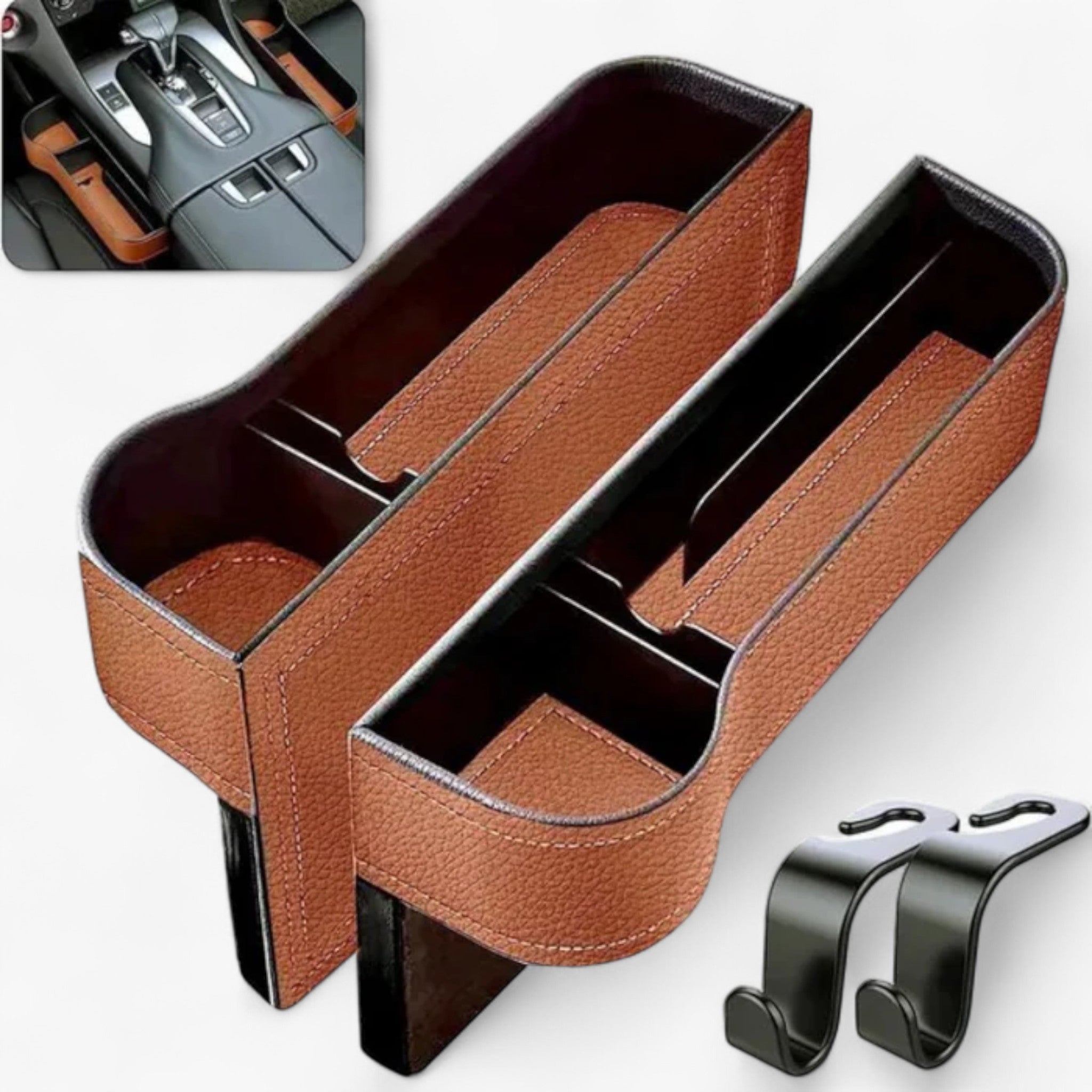 AutoOrganizer™ | Mist aldrig mere ting i din bil! - Brun - AutoOrganizer™ | Mist aldrig mere ting i din bil! - €25 - {{ product_tags }