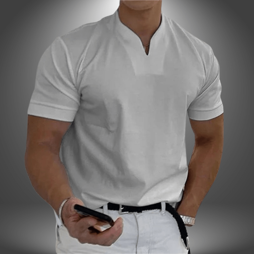 Vera | Mænd's Dominic V-Neck Tee – Sleek, Everyday T-Skjorte