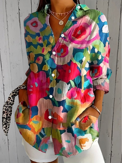 Deliane | Levende Kunstnerisk Knap-Op Bluse