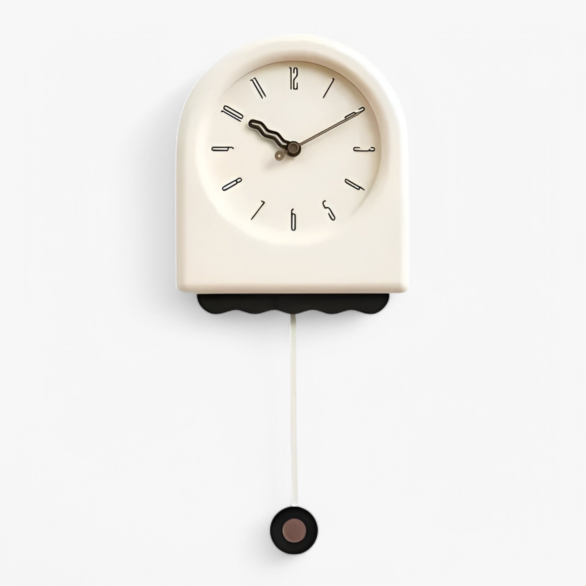 Thomas | Moderne vægpendulur i stilrent design - Creme med beige - watches - {{ product_tags }