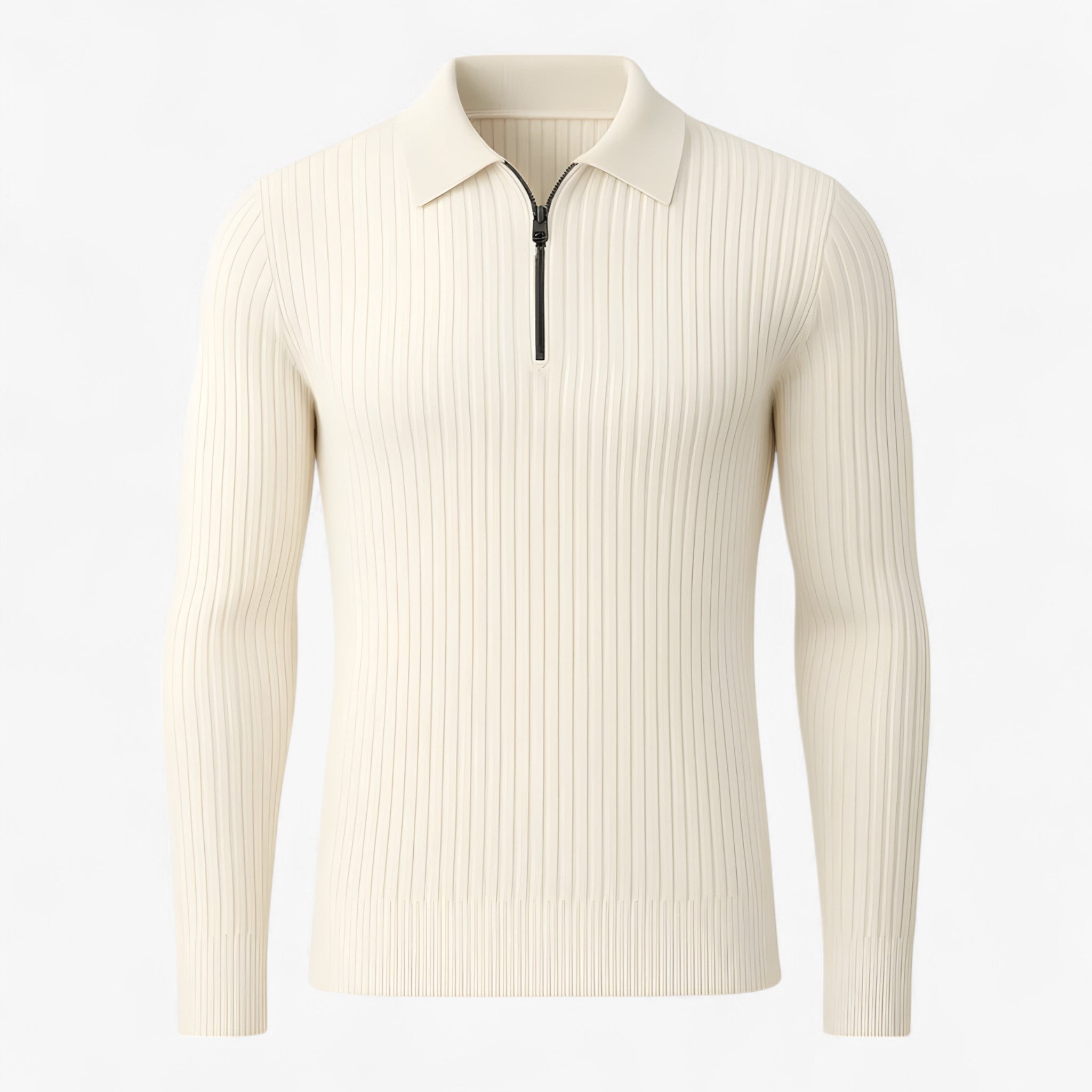 Jerry - Halv-zip Merino Sweater - Hvid - men's fashion - {{ product_tags }