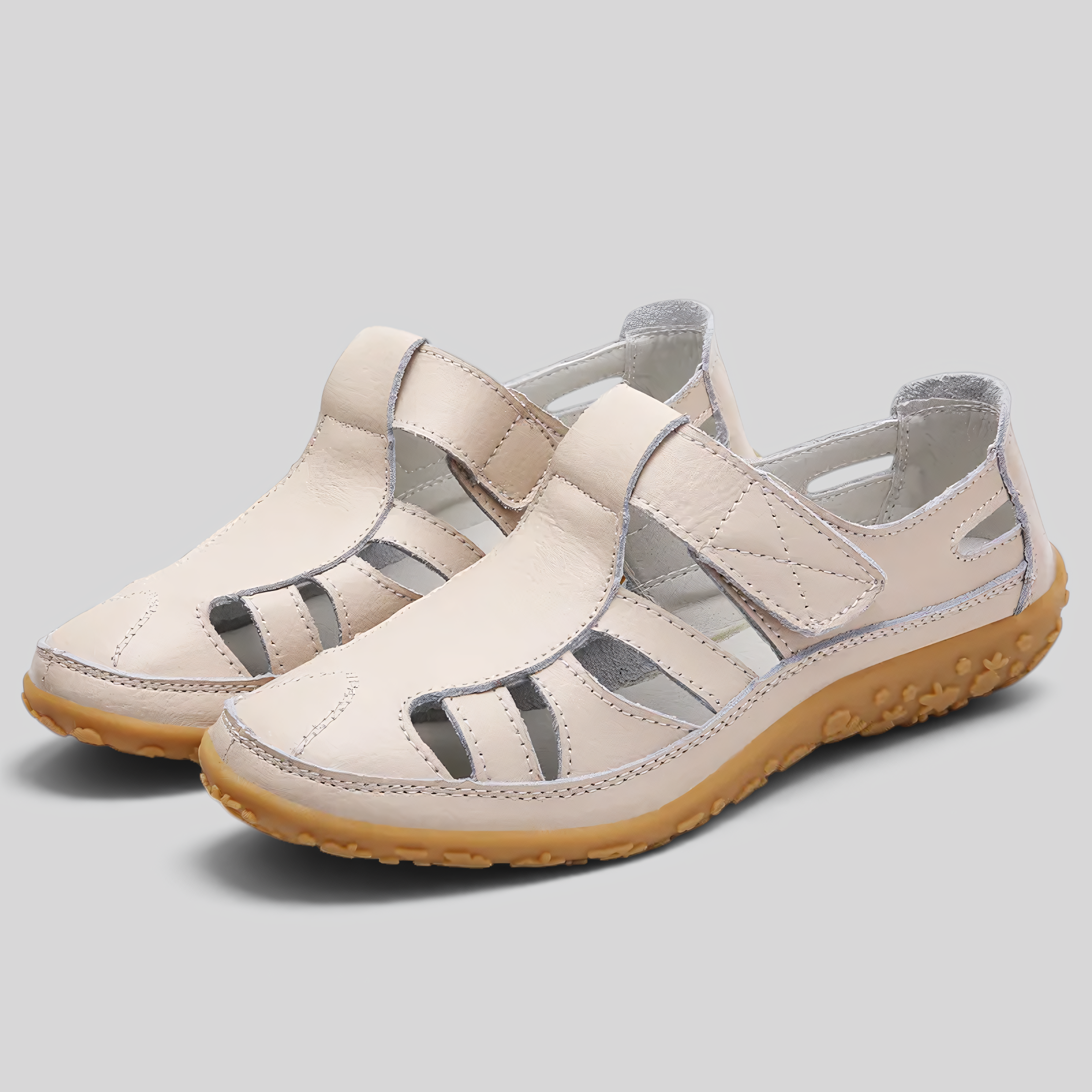 Damesandaler - Ortopædiske, skridsikre og komfortable - Abrikos - image_ai - {{ product_tags }