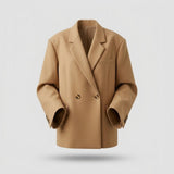 Dame Oversize Blazer - Diagonal Wrap med Revers