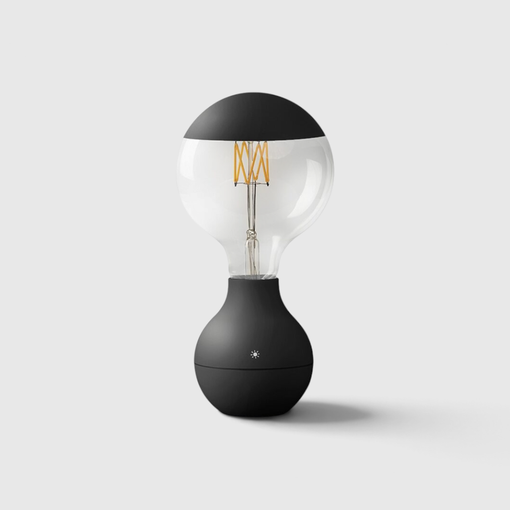 Ledningsfri Glødetråd-pære Bordlampe – Genopladelig Touch-dæmp Stemningsbelysning - Sort - Cordless Table Lamp - {{ product_tags }