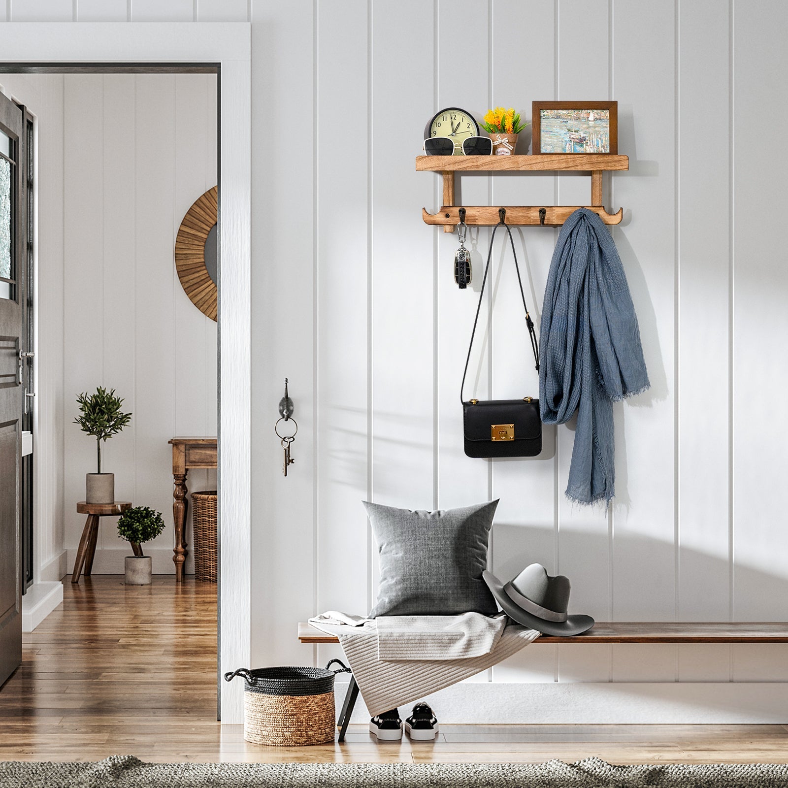 Benny | Væghængt klædestativ med hylde - - house & garden - {{ product_tags }