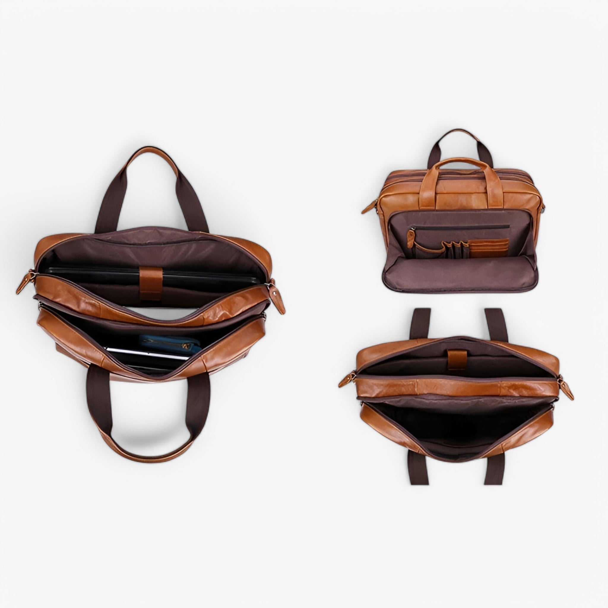 Theo | Laptoptaske i læder med skulderrem - - bags - {{ product_tags }