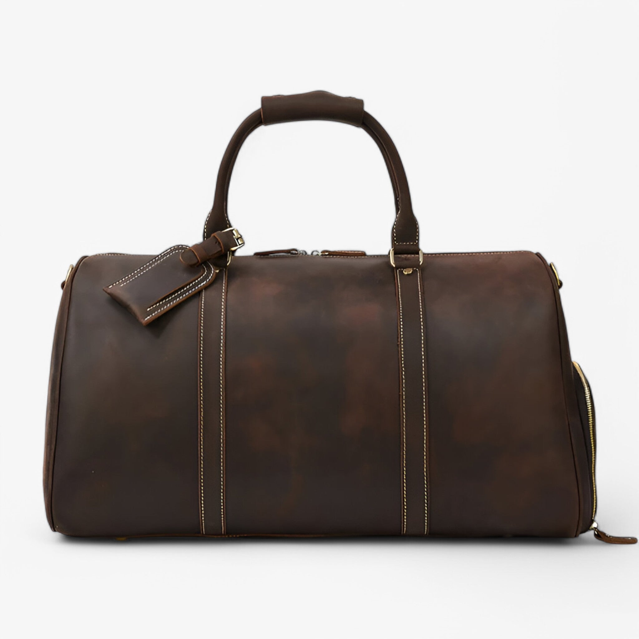 Lorenzo | Elegant Læder Rejsetaske - Mørkebrun 55cm - bags - {{ product_tags }