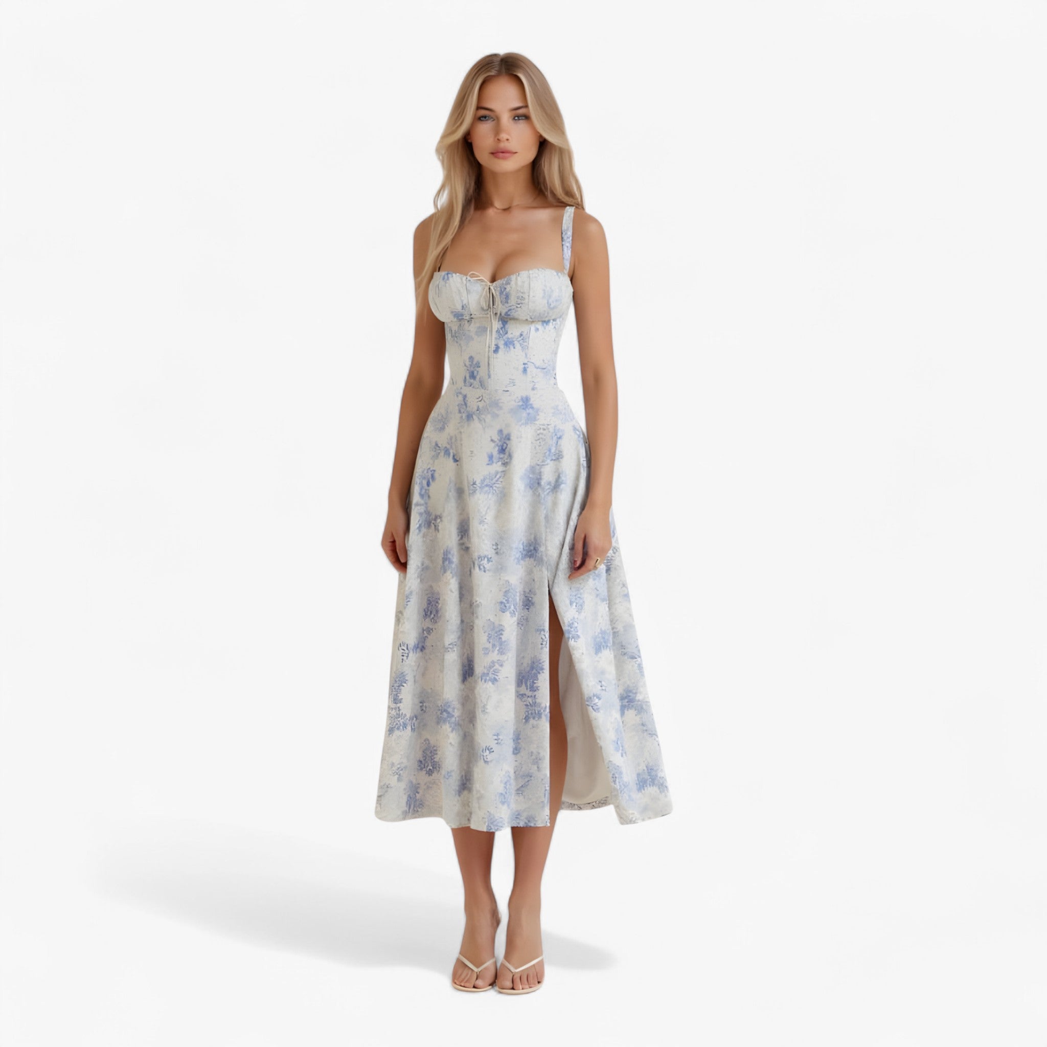 Jasmine | Elegant Kjole – Perfekt til Enhver Lejlighed - Blå - women's fashion - {{ product_tags }