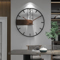 Acciaio-noce | Orologio dal design elegante - Espandi il tuo spazio con un raffinato mix di materiali