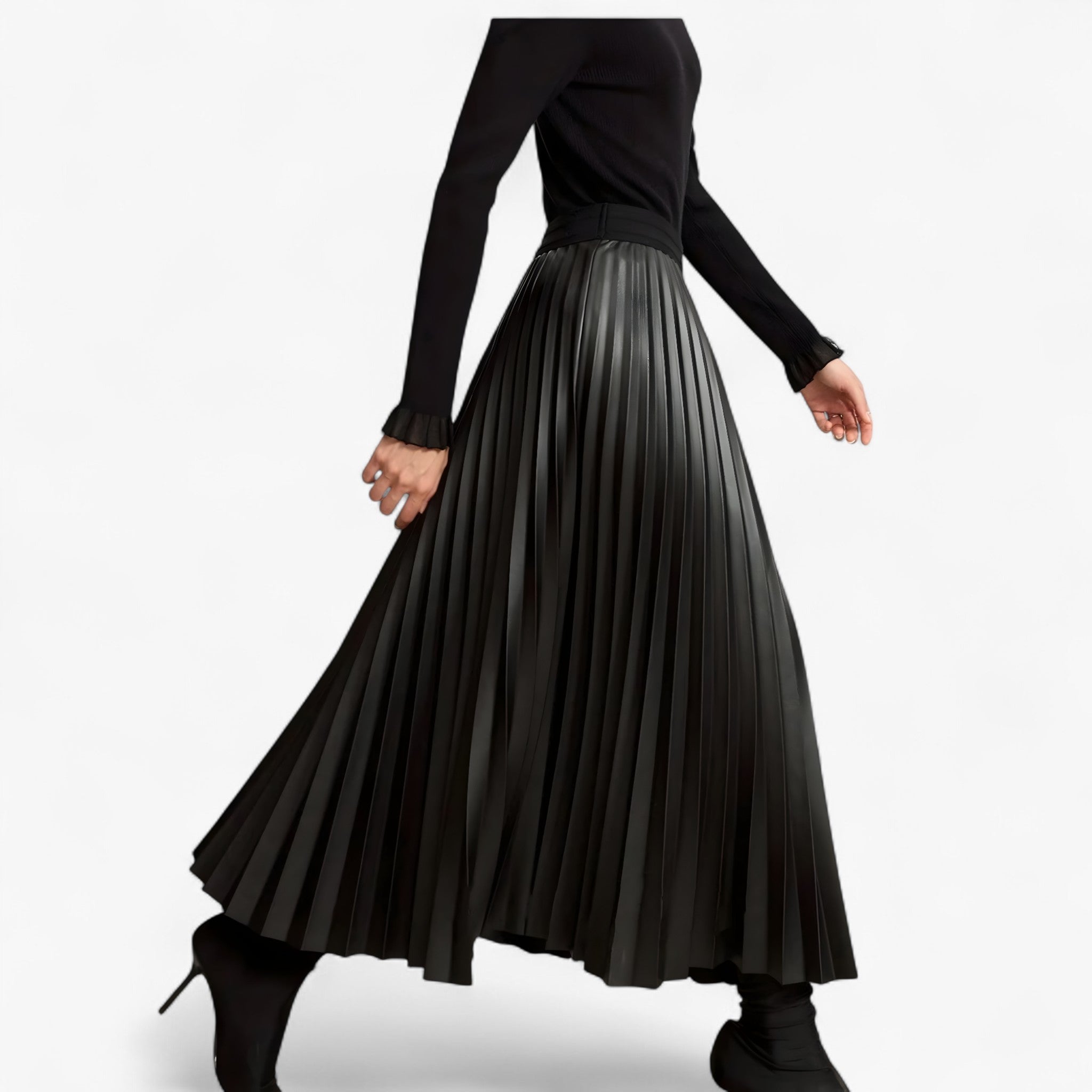 Gelly | Nederdel i Plisseret Læder - - women's fashion - {{ product_tags }