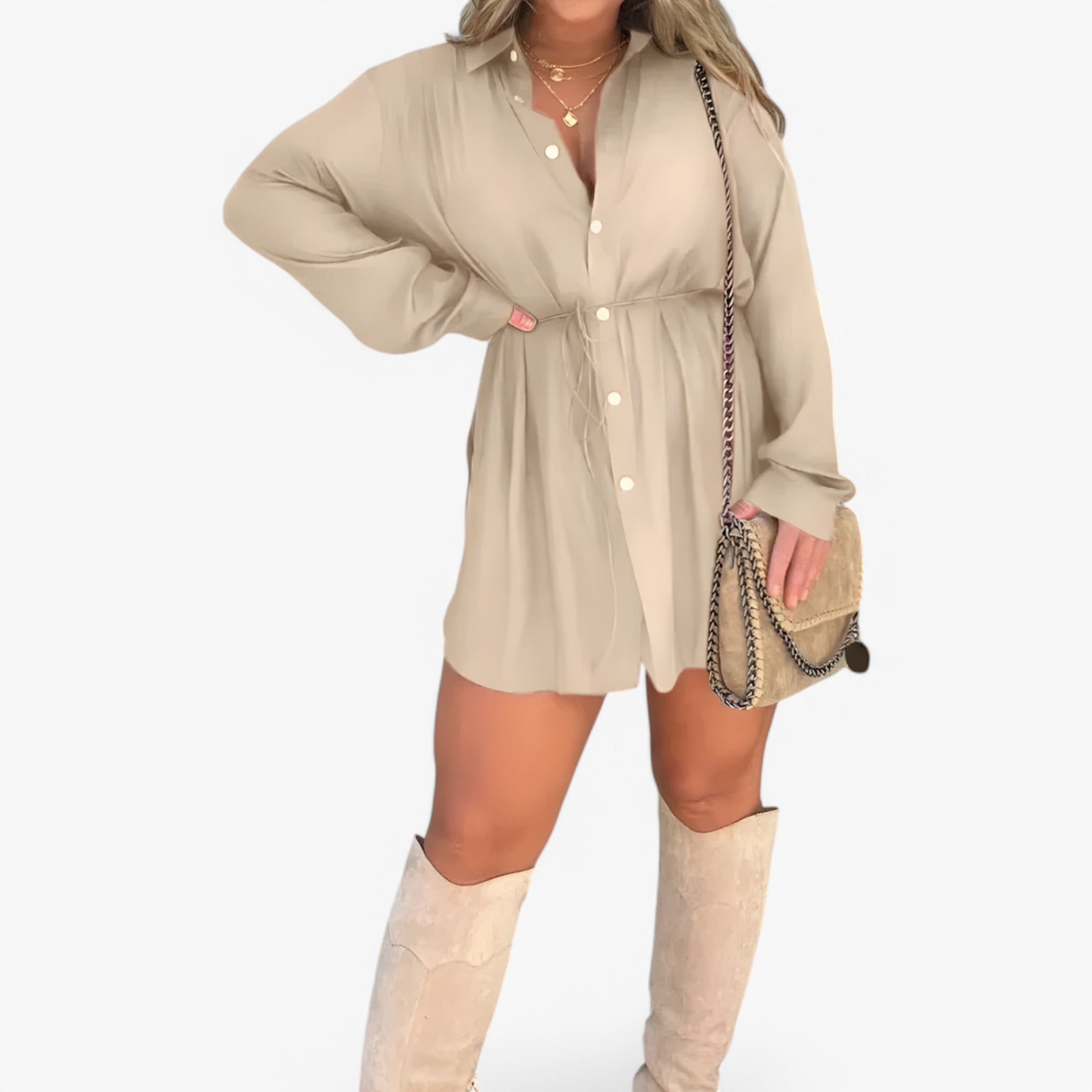 Diana | Dame jumpsuit - Mode og Chic - Abrikos - women's fashion - {{ product_tags }