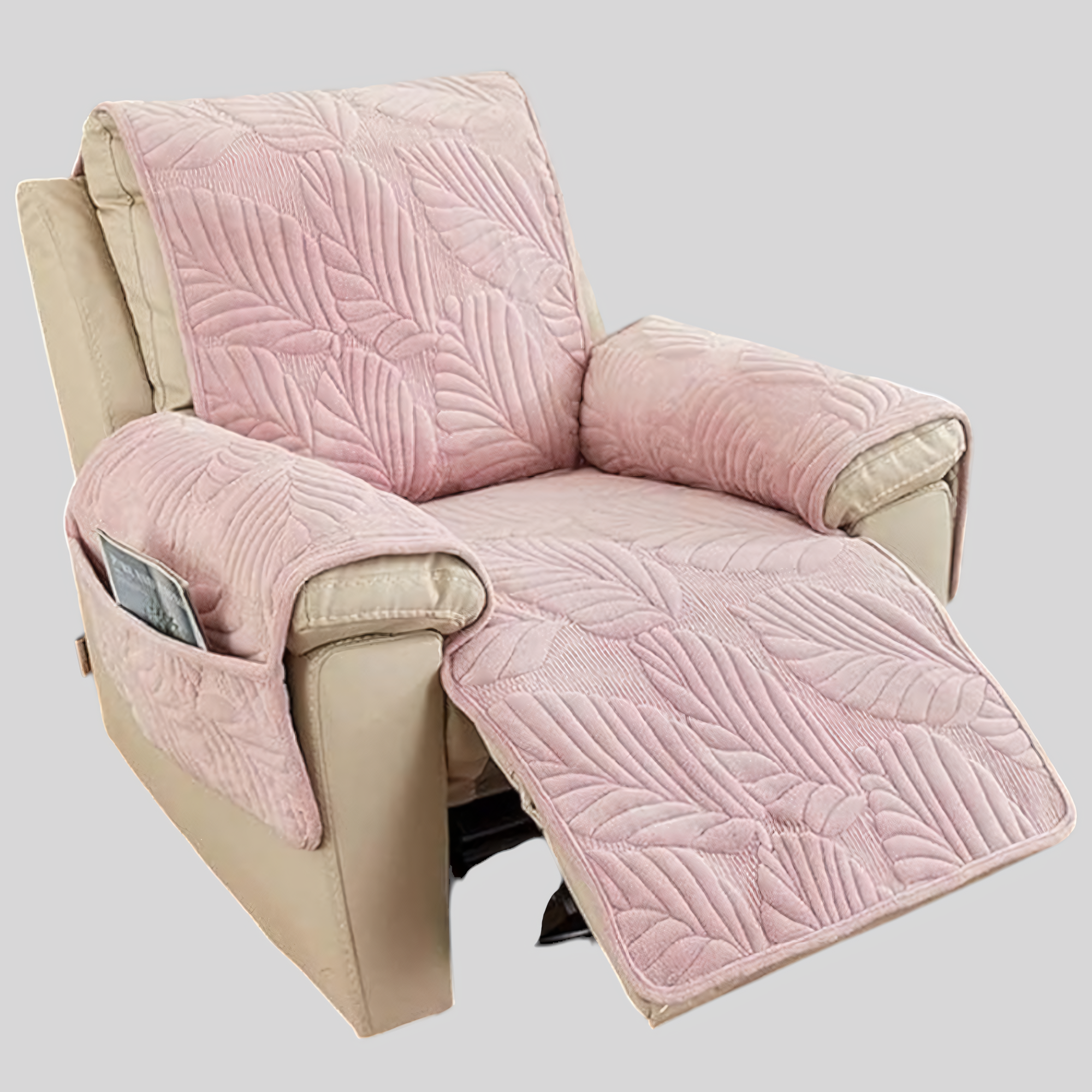 Recliner lænestolsbetræk - Grønt bladmønster, skridsikkert - Pink 24"x88.5" - Recliner Sofa Covers - {{ product_tags }