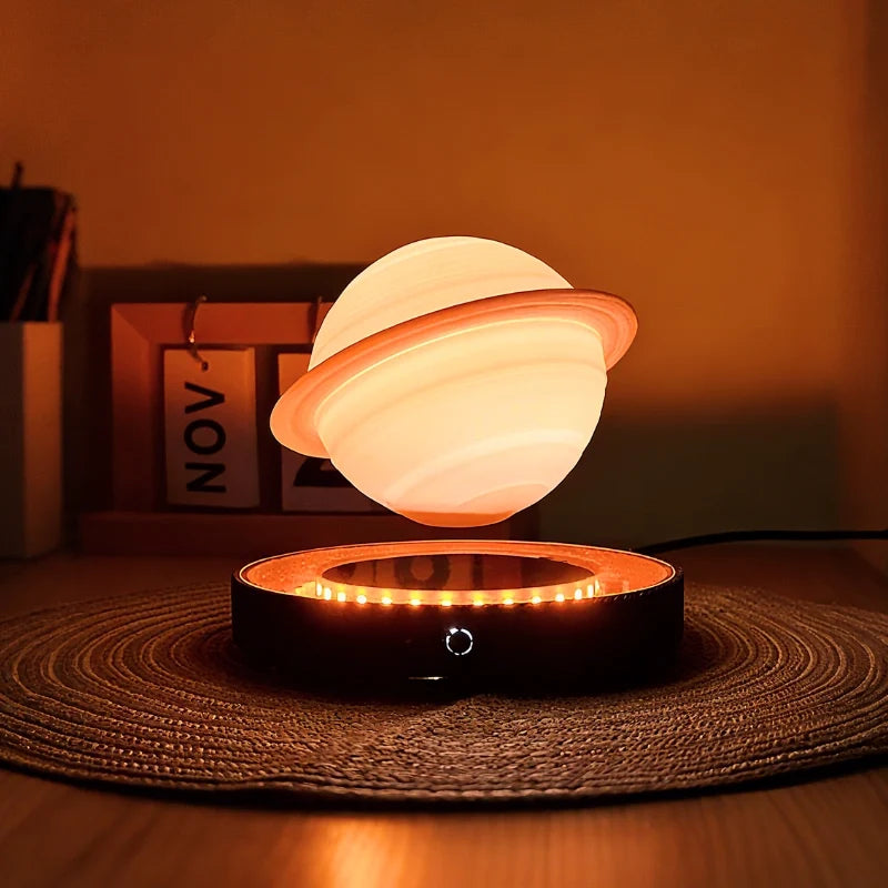 EtherealOrbit Svævende Lampe – Magnetisk Svævende Måne & Saturn Lys