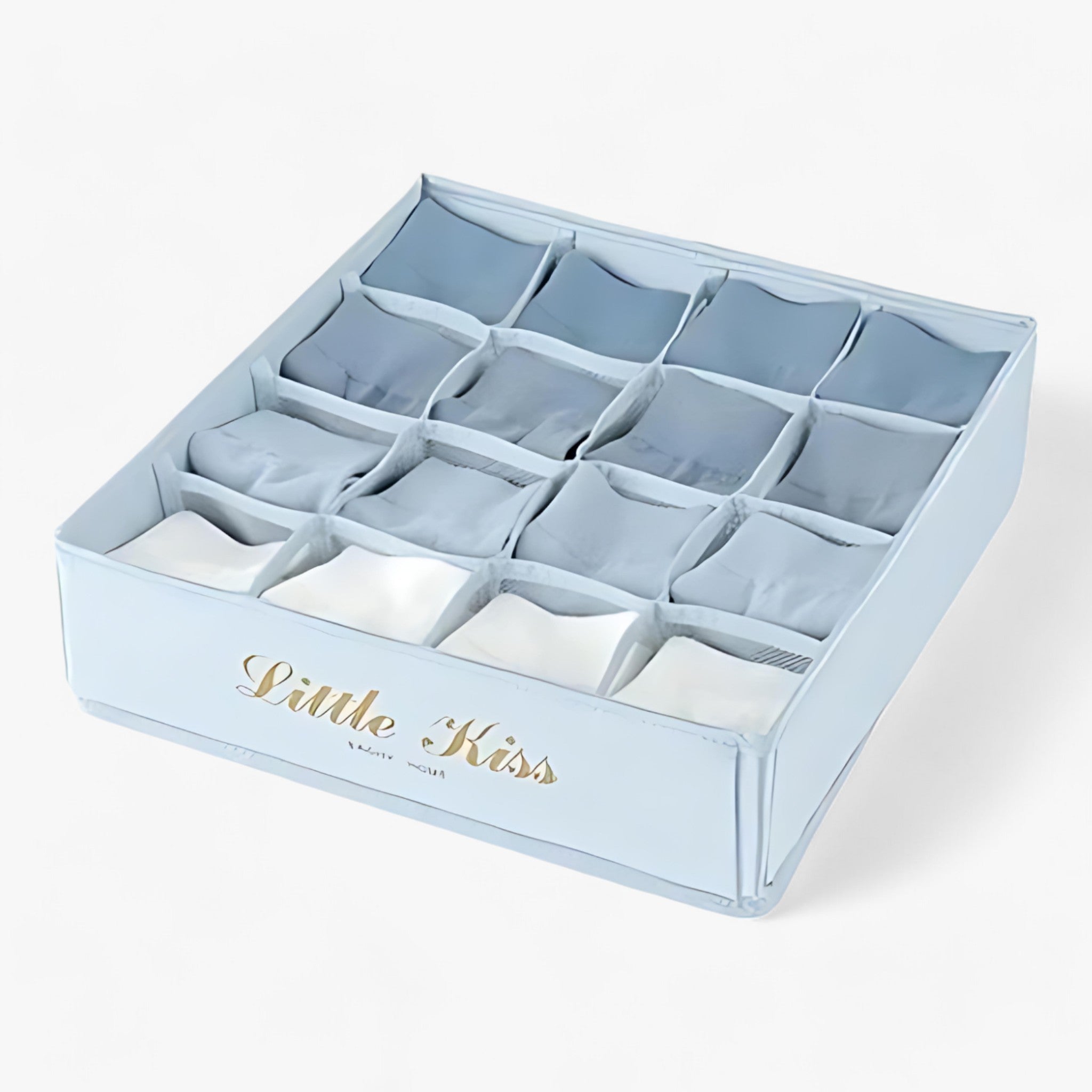 Tøjskabsorganisator | Foldbar skuffeinddeling til undertøj med let adgang - 16 rum blå - house & garden - {{ product_tags }