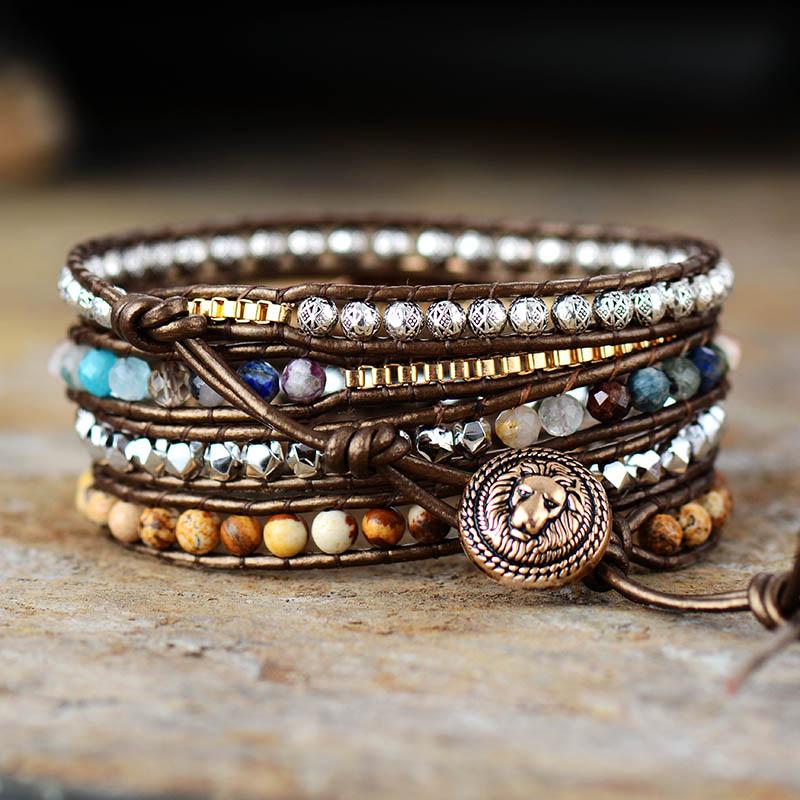 Jordforbindelse med helende energi i læderarmbånd - - other - {{ product_tags }