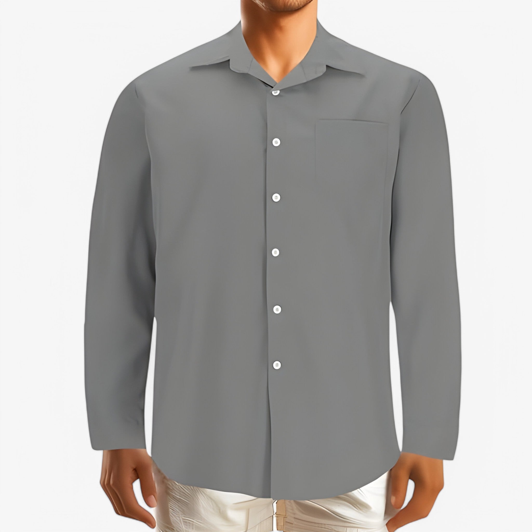 Kaspar - Katoonen skjorte - Grå - men's fashion - {{ product_tags }