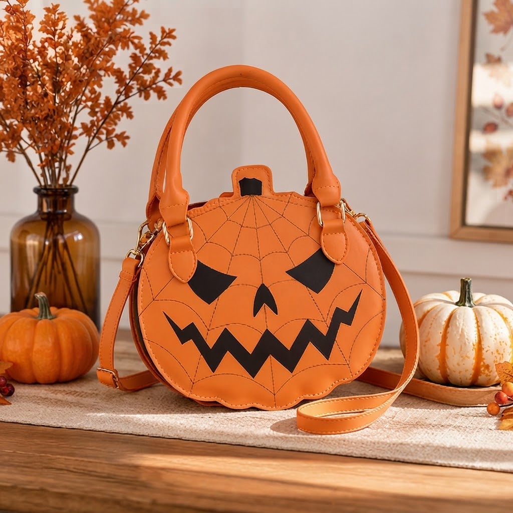 Græskar Håndtaske i Kunstlæder - Halloween Accessory