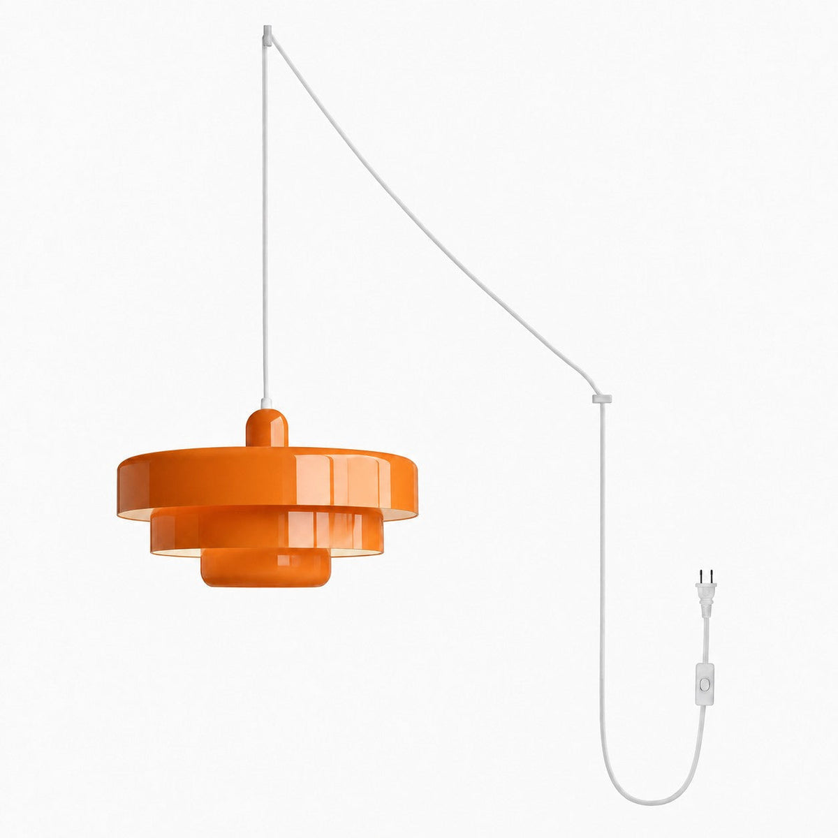 Retro Bauhaus Stikkontakt Pendellampe - Multi Farve - Orange - Home Decor - {{ product_tags }