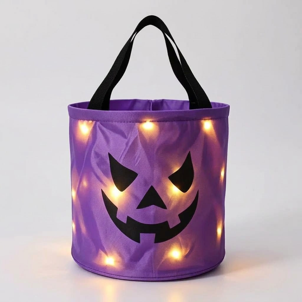 LED Græskar Slikkurv med Håndtag til Halloween