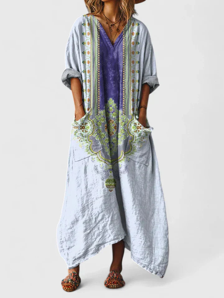 Elna | Elodie Embroidered Relaxed-Fit Midi Kjole