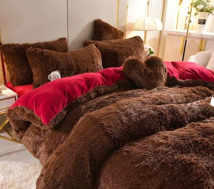 Softy | Sæt (5 stk) Tykke bløde fleece mikrofasertæppe til vinter - Bordeaux - Softy | Sæt (5 stk) Tykke bløde fleece mikrofasertæppe til vinter - €25 - {{ product_tags }
