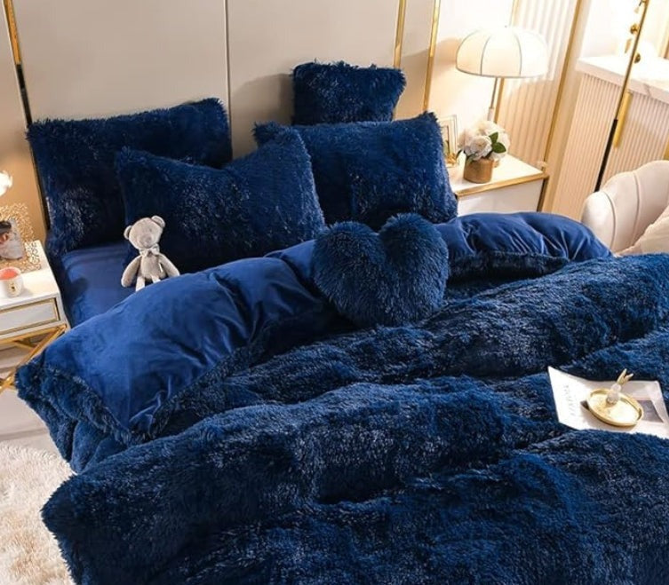 Softy | Sæt (5 stk) Tykke bløde fleece mikrofasertæppe til vinter - Mørkeblue - Softy | Sæt (5 stk) Tykke bløde fleece mikrofasertæppe til vinter - €25 - {{ product_tags }