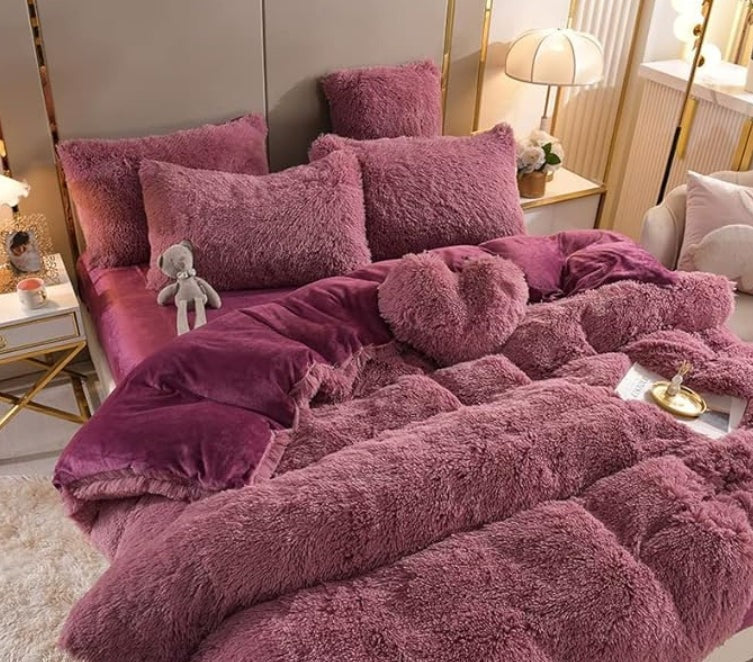 Softy | Sæt (5 stk) Tykke bløde fleece mikrofasertæppe til vinter - Mørk Rosa - Softy | Sæt (5 stk) Tykke bløde fleece mikrofasertæppe til vinter - €25 - {{ product_tags }