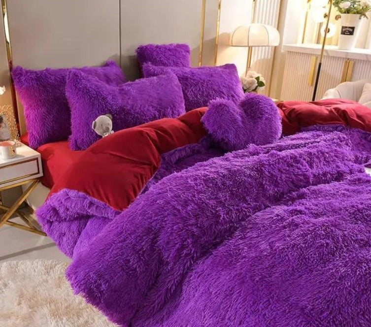 Softy | Sæt (5 stk) Tykke bløde fleece mikrofasertæppe til vinter - Lilla - Softy | Sæt (5 stk) Tykke bløde fleece mikrofasertæppe til vinter - €25 - {{ product_tags }