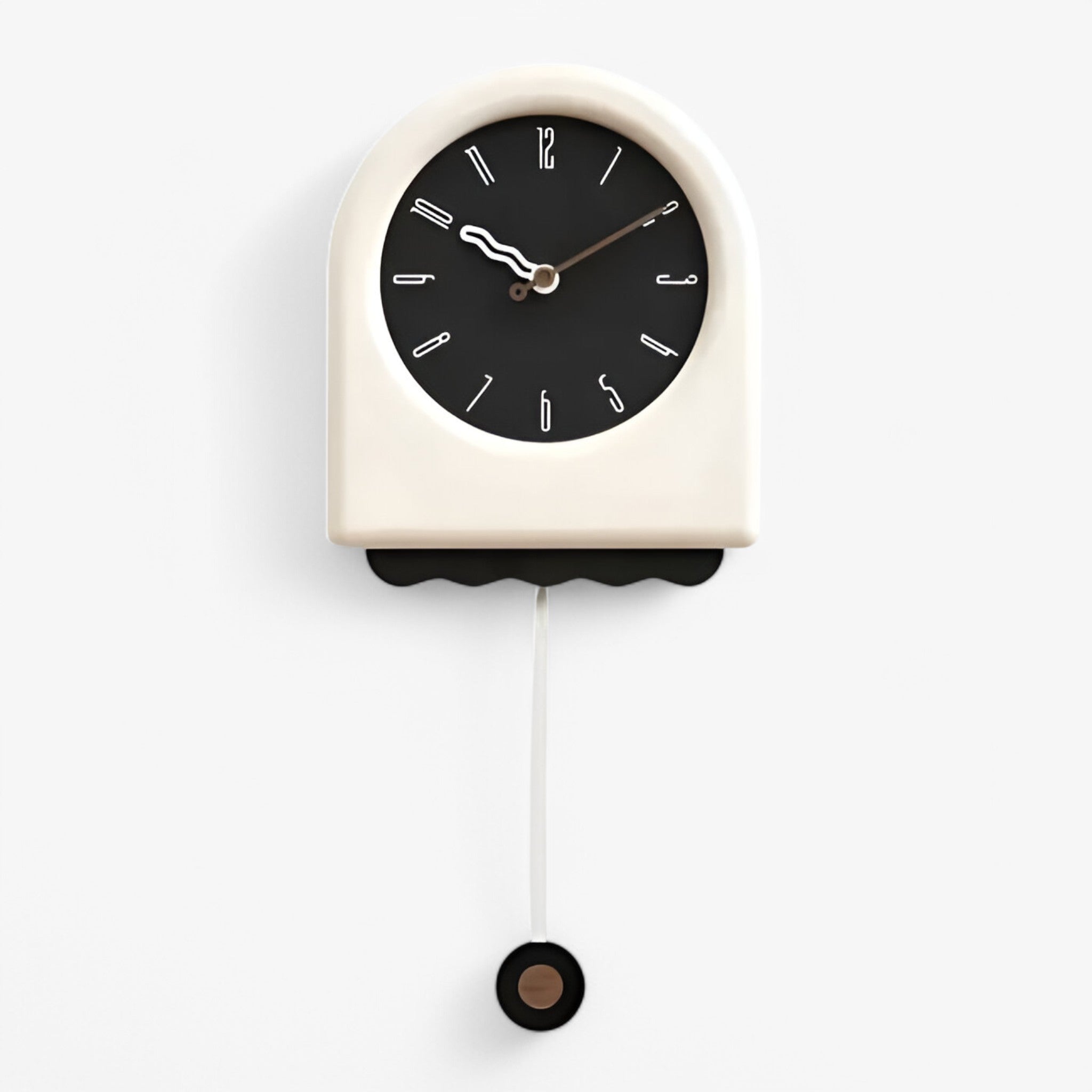Thomas | Moderne vægpendulur i stilrent design - Beige med sort - watches - {{ product_tags }