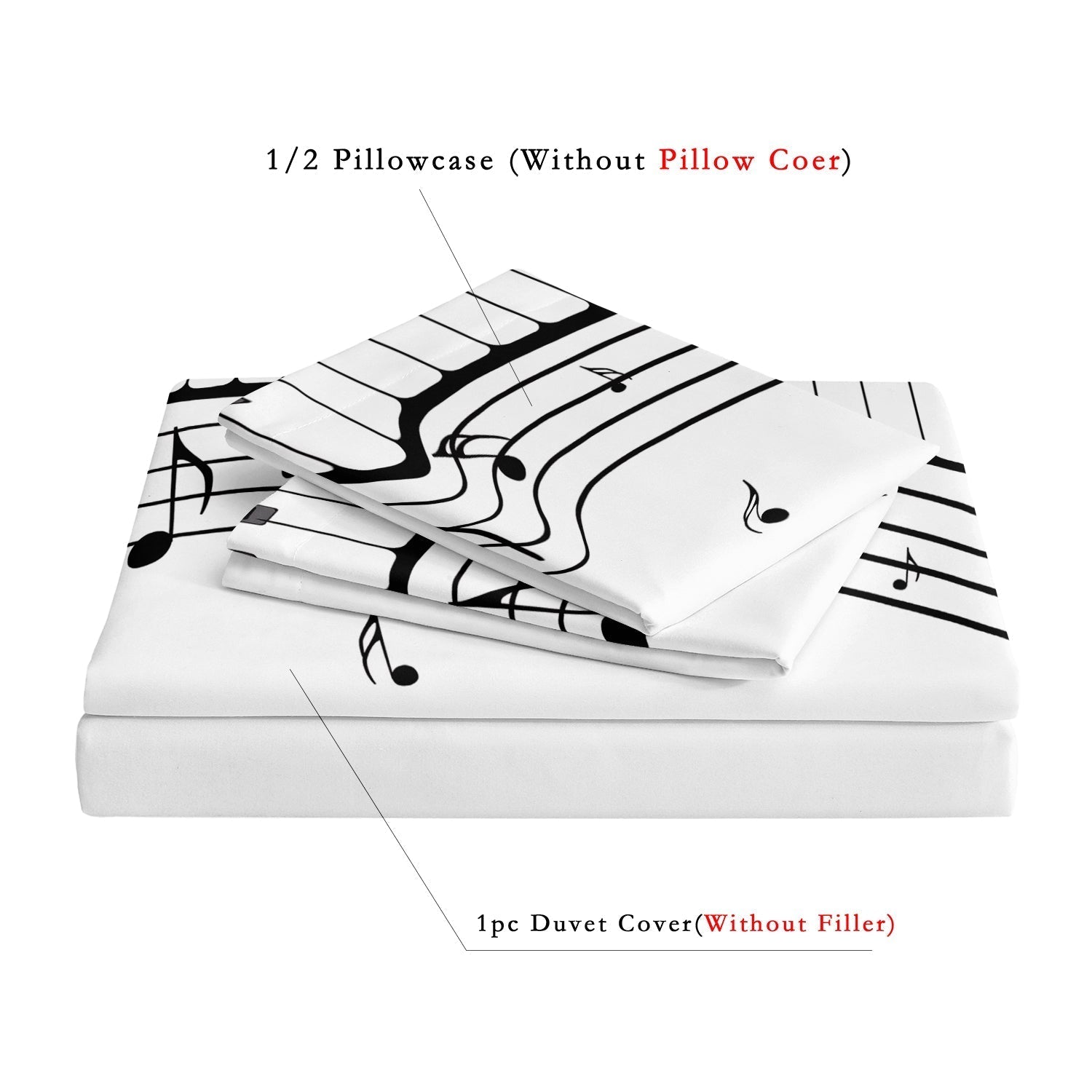 Luxe Layers - Music Piano Note dynebetræk sengesæt - - house & garden - {{ product_tags }