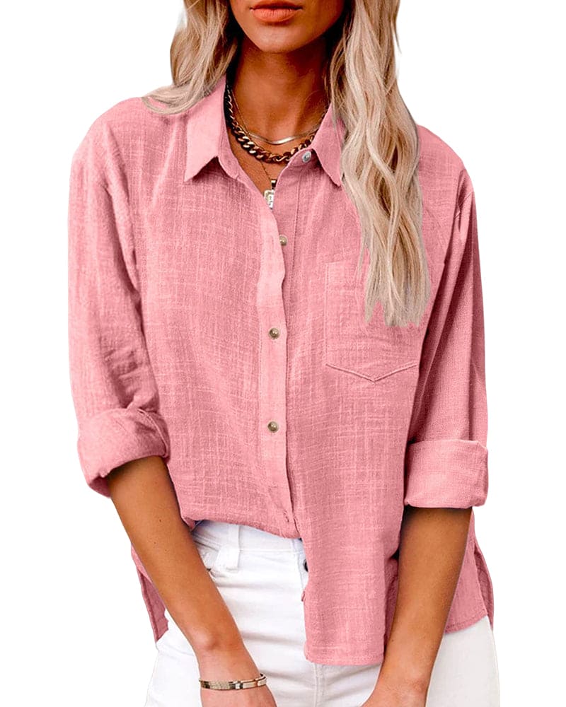 Dame Afslappet Skjorte - Løs Casual Bluse