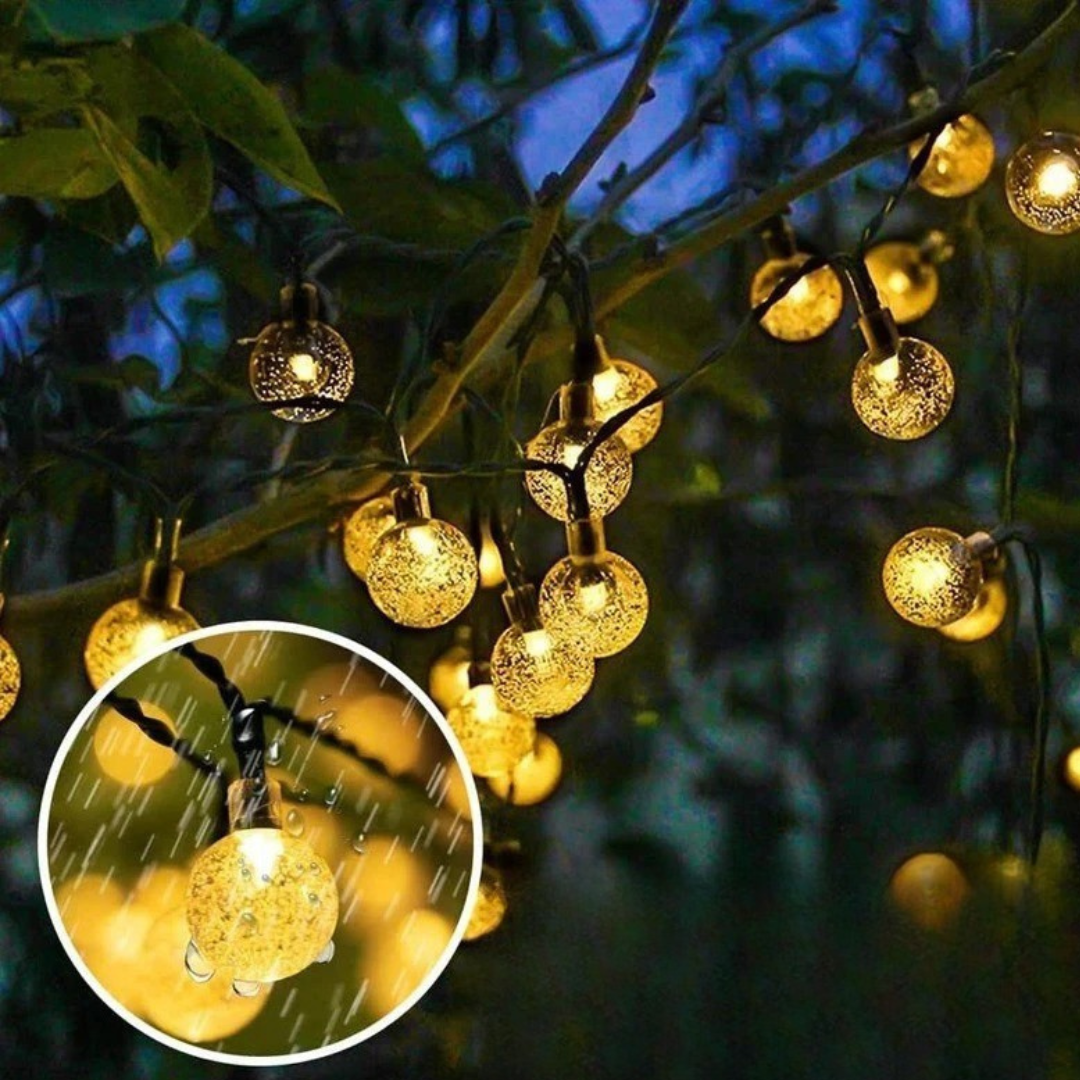 Solar Krystalkugle Lyskæde – Udendørs Festlig Havedekoration - - Outdoor String Lights - {{ product_tags }