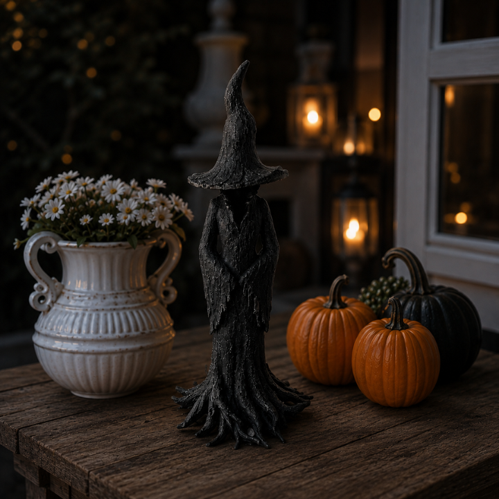 Hekse-havefigur - Håndlavet Harpiks Vogterfigur