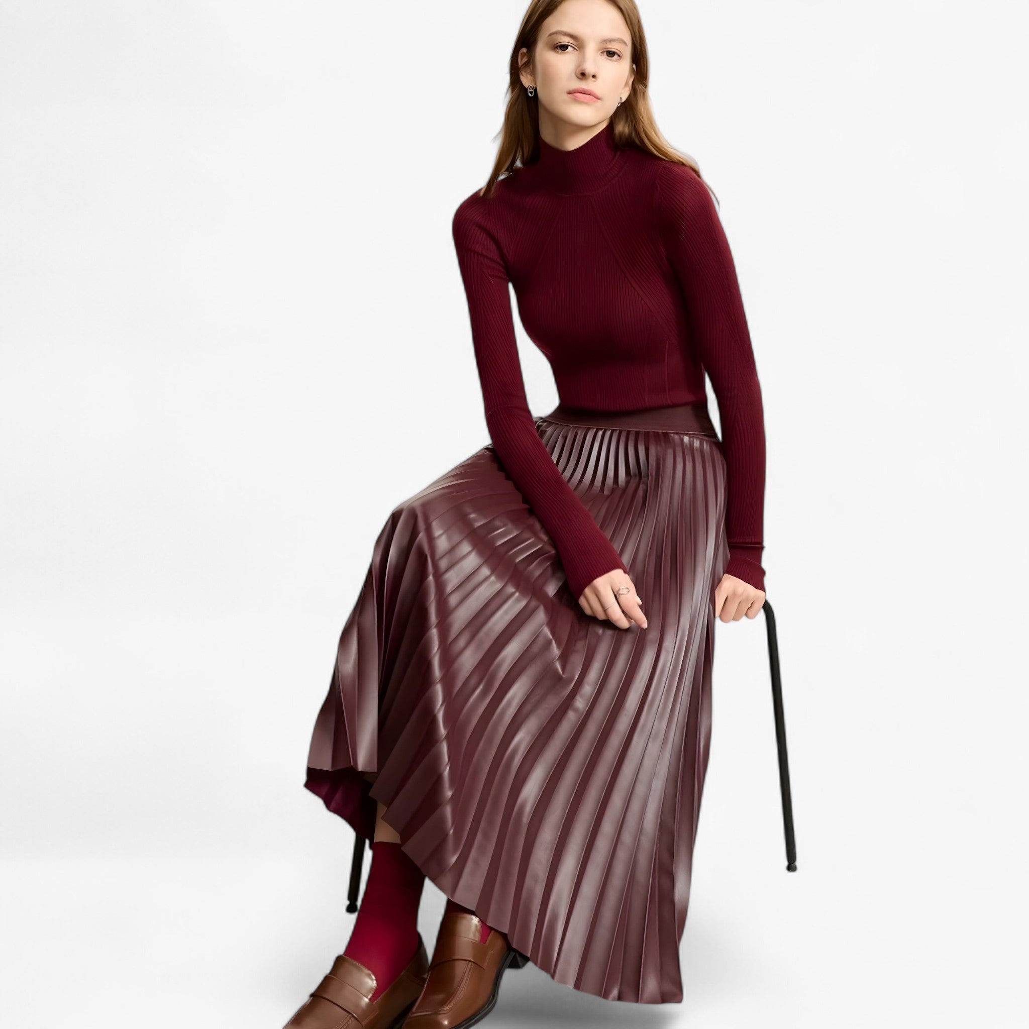 Gelly | Nederdel i Plisseret Læder - - women's fashion - {{ product_tags }