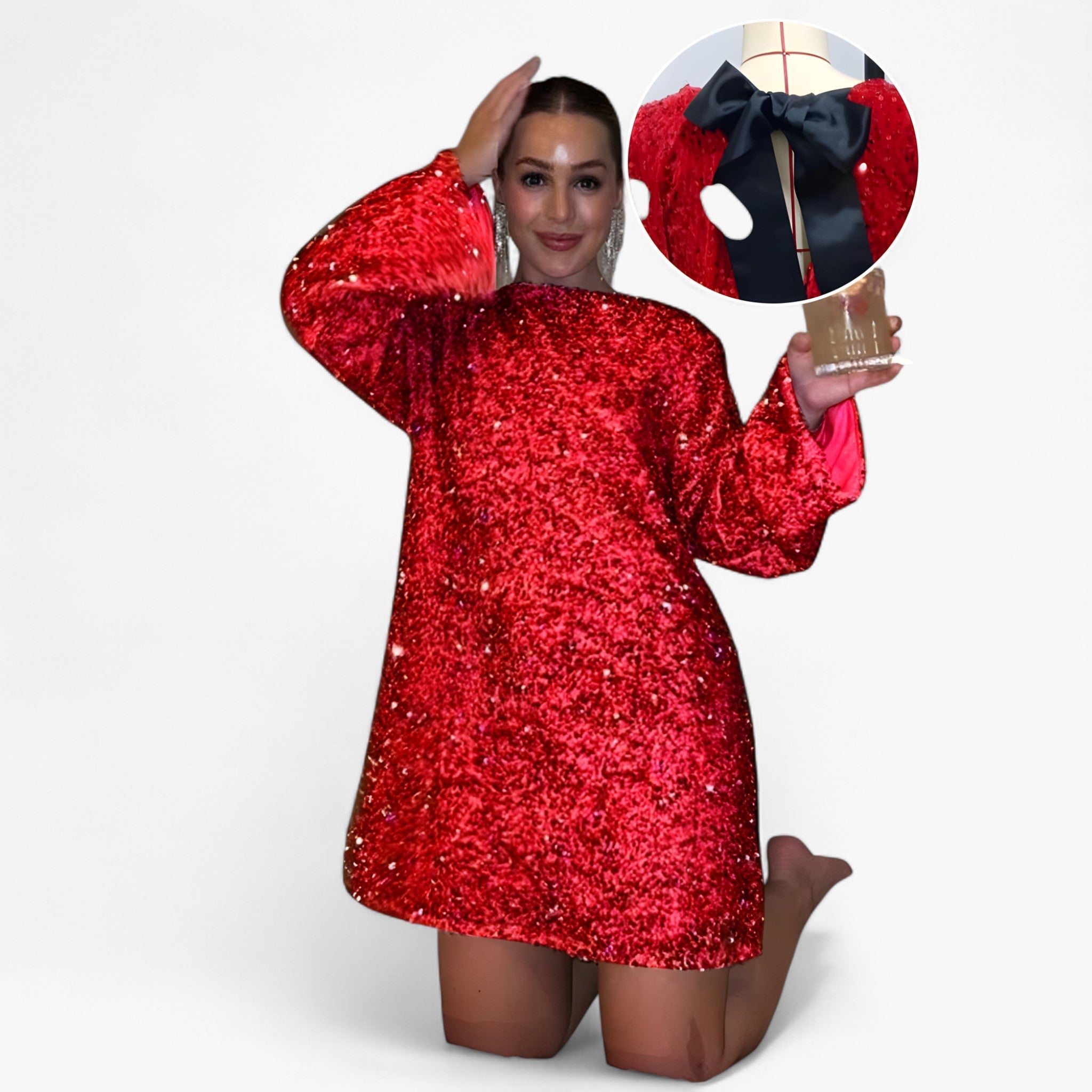 Jenny | Minikjole med pailletter - Rød - women's fashion - {{ product_tags }