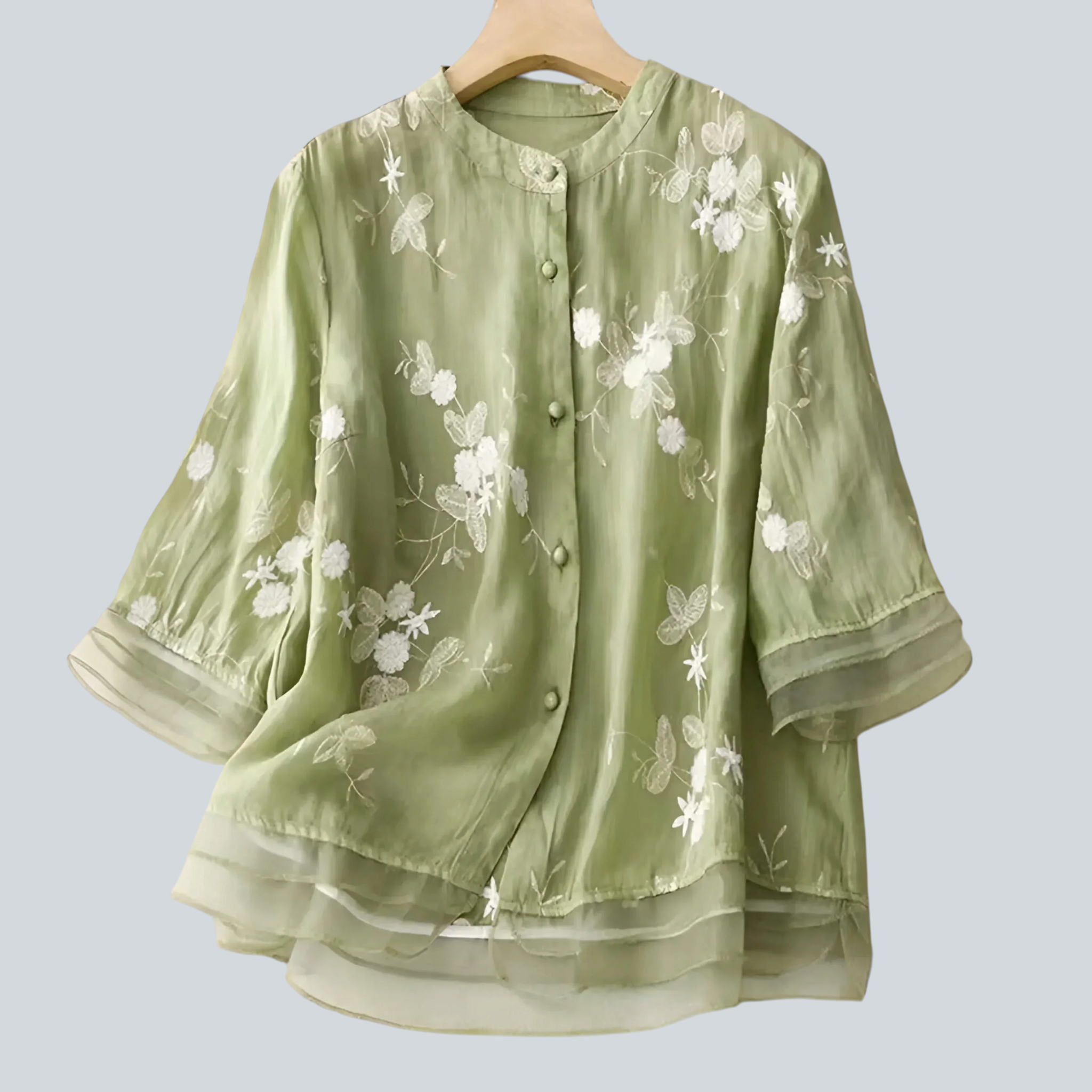 Bomuldstop til Kvinder med Blomsterbroderi - Blød & Elegant