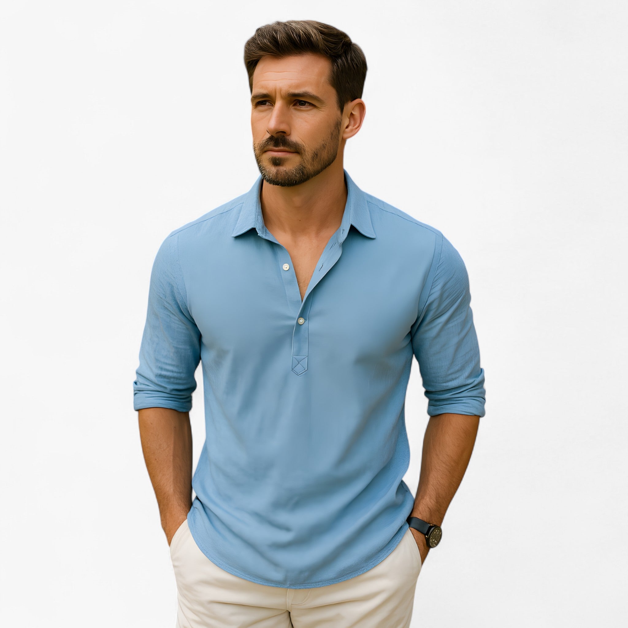 Luca | Let Sommerskjorte – Åndbar Komfort i Solen - - men's fashion - {{ product_tags }