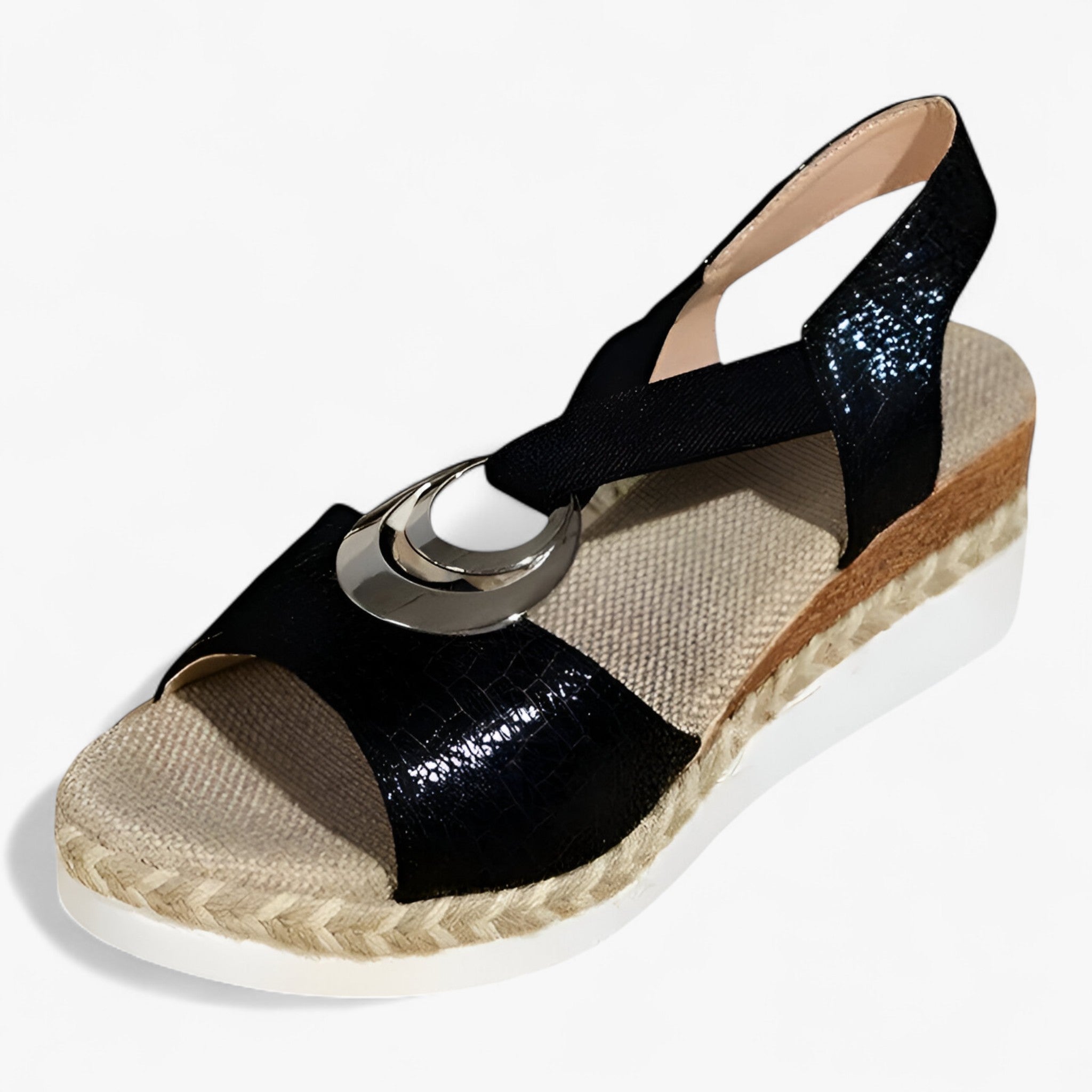 Athisa | Plateausandaler – Vintage og lette - Sort - women's fashion - {{ product_tags }