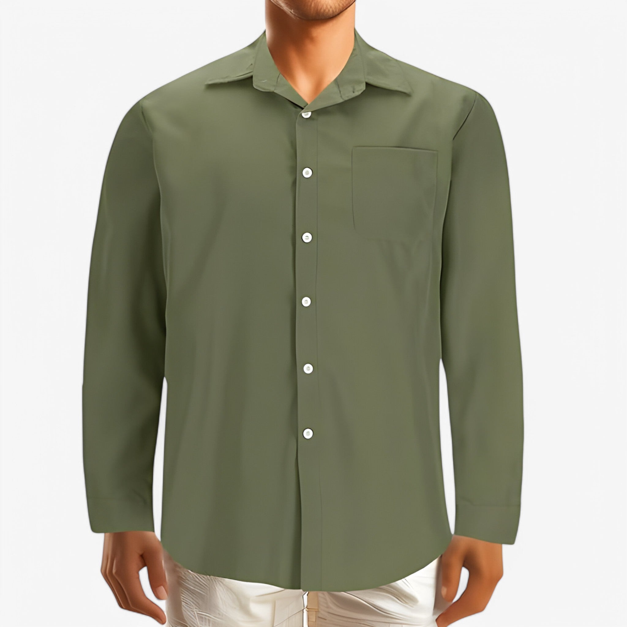 Kaspar - Katoonen skjorte - Grøn - men's fashion - {{ product_tags }