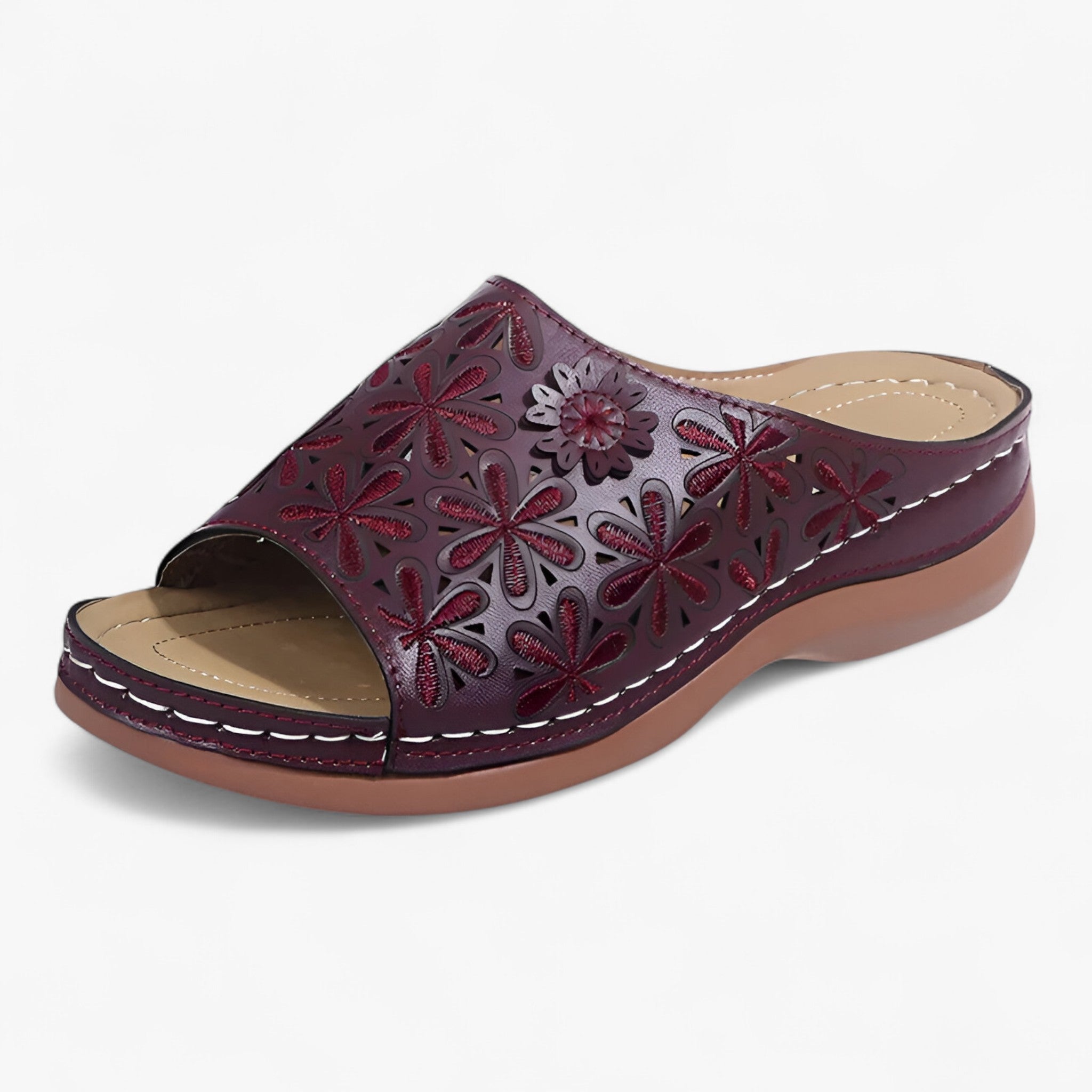 Ianne | Blomstrede sandaler – Elegante og komfortable - Rød - shoes - {{ product_tags }