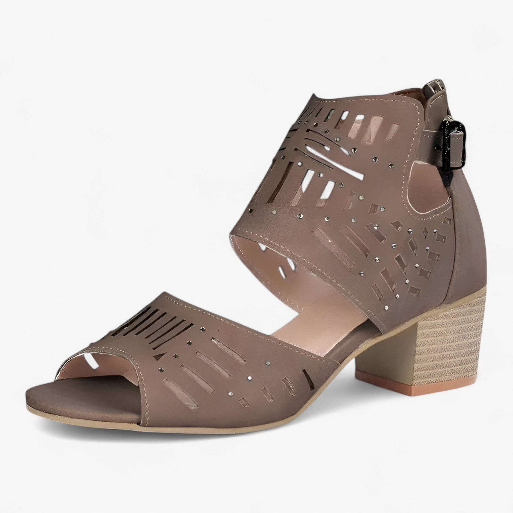 Sloane | Sandle i Velour - Elegant og Komfortabel Udseende - Brun - women's fashion - {{ product_tags }