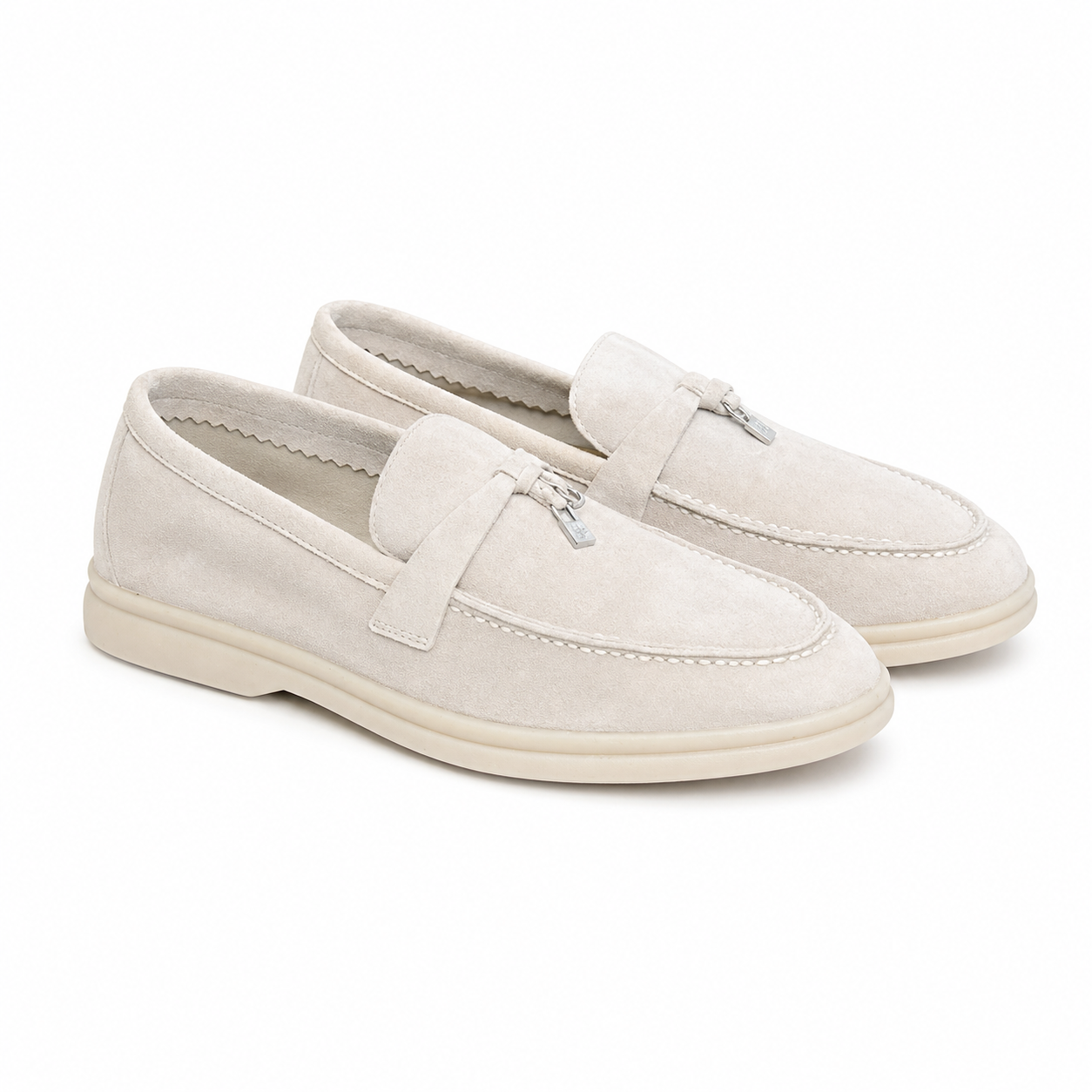 Mocassin homme élégant - Cuir nubuck et confort estival dans Crème