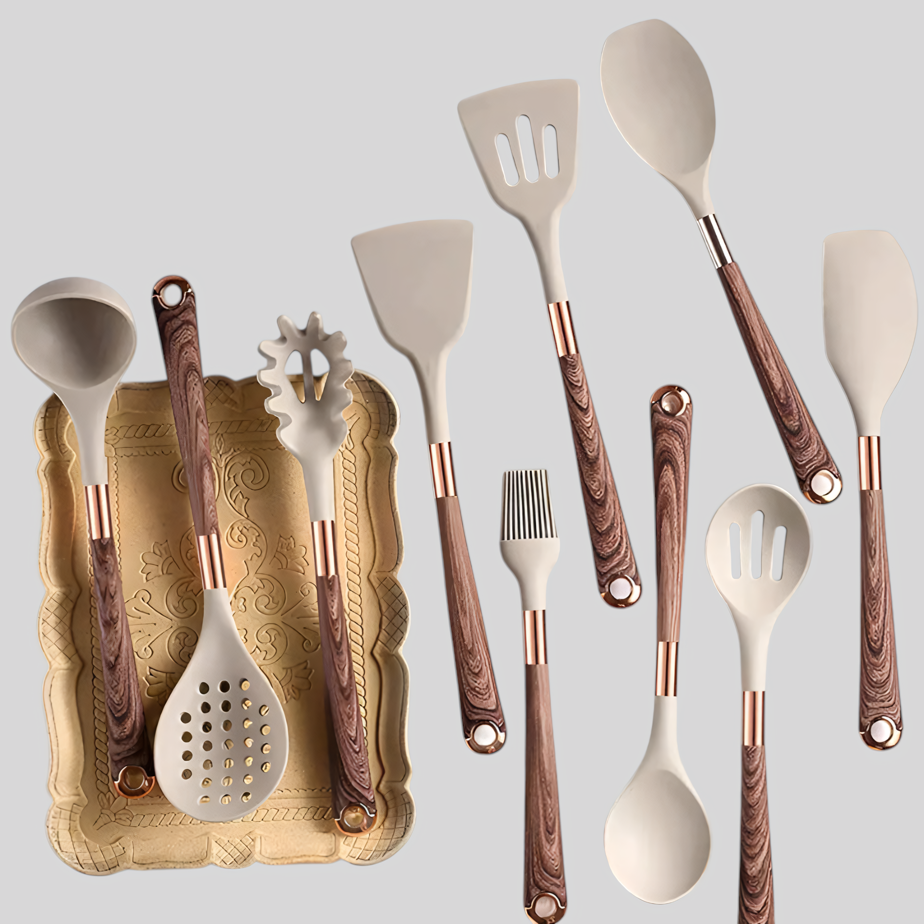 Køkkenredskabssæt i silikone - 10 varmebestandige dele - - Cooking Utensils - {{ product_tags }