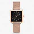 Alice | Orologio quadrato in oro rosa - Bracciale a maglia alla moda