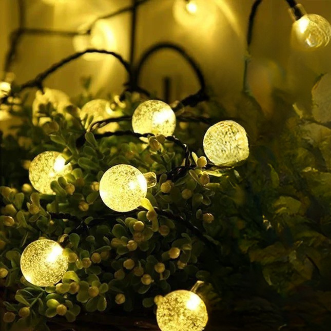 Solar Krystalkugle Lyskæde – Udendørs Festlig Havedekoration - - Outdoor String Lights - {{ product_tags }