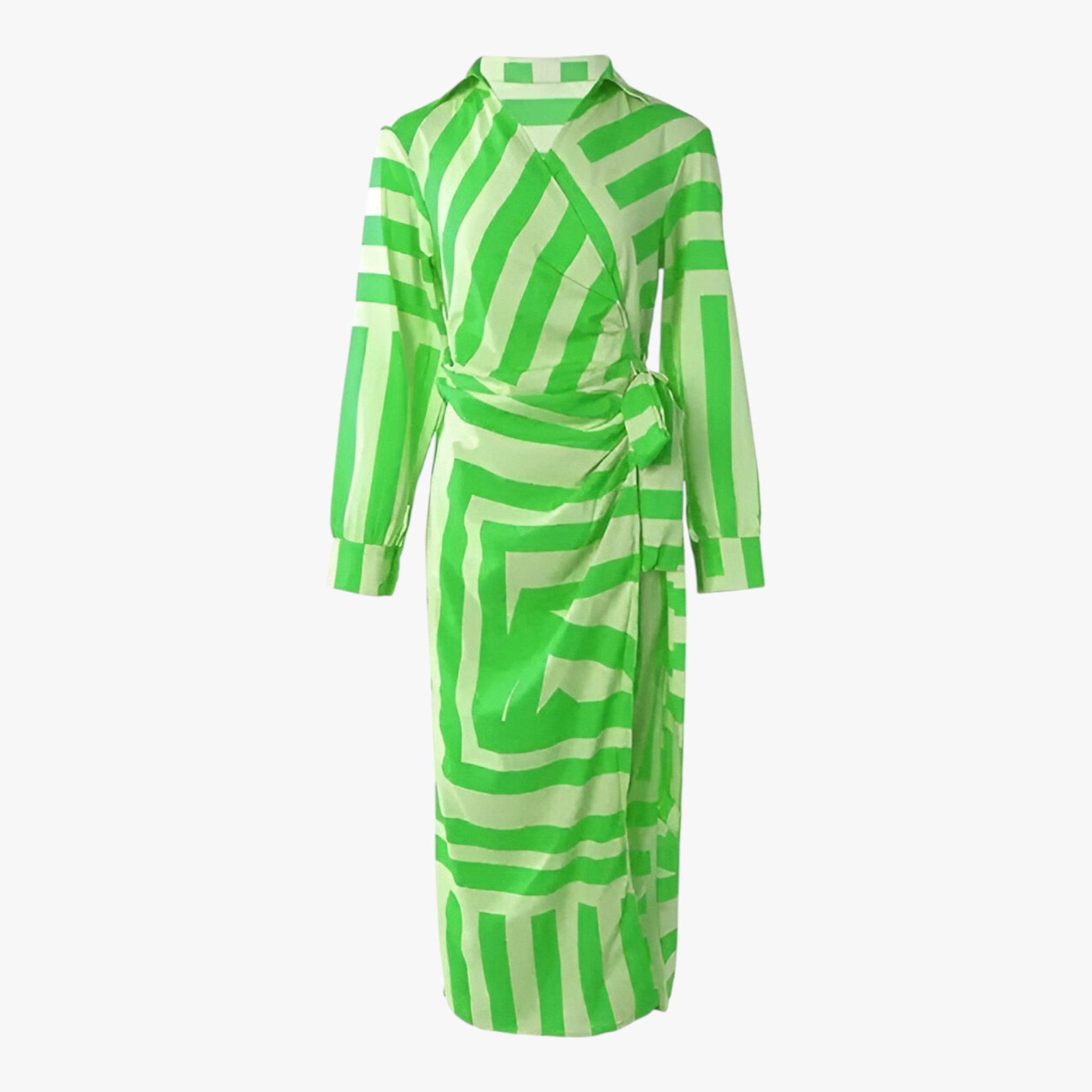 Elena | Printet maxikjole - sofistikeret og feminin - Grøn - women's fashion - {{ product_tags }