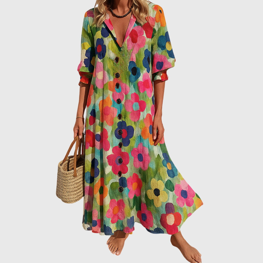 Women > Dresses : Women's Elegant Slimming Dress in Multi-Colour 1 van DUUWE