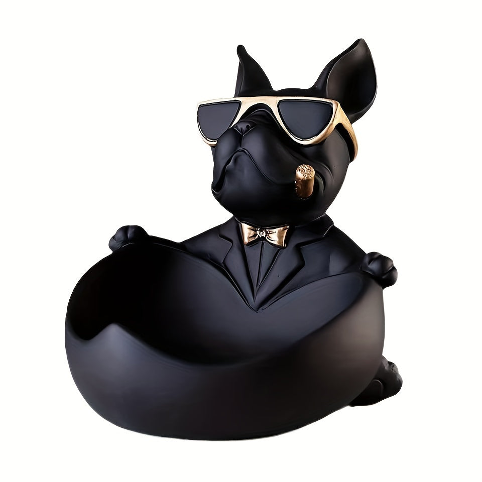 Sander | Sort bulldog-opbevaringsboks til boligindretning - - house & garden - {{ product_tags }